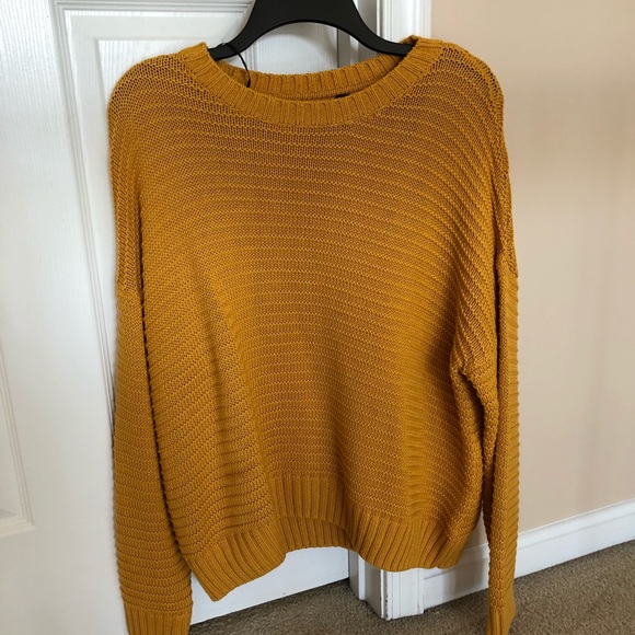🧡Rib-Knit Sweater Burnt Orange/Yellow Size: L - Picture 2 of 3